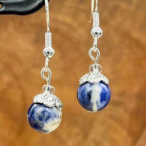 Sodalite Drop Earrings | Handcrafted with Sterling Silver